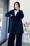 Premium Single Button Modal Trousers Suit - Navy Blue - 8