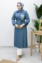 Tunic with Belted Waist and Embroidery Detail Tsd260240 Light Blue - 3