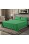 3‑Piece Premium Microfiber Bed Sheet Set – Double Size Flat Sheet (230x255 cm) with 2 Pillowcases – Green