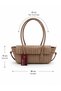 Croco Berlin Baguette Women's Shoulder Bag with Knot Detail on the Covered Edges, Mink - 5