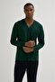 Cotton Men's Pajama Set with Buttoned Design for Easy Use at Home and in the Hospital Green - 2