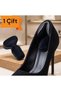 (1 Pair Black) Foot Impact and Wound Prevention Heel Adjuster Sponge Pad, Shoe Heel Back Protective Pad
