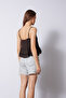 Lace-Detail Strappy Top Brown - 4