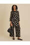 Senior Girls Black Jacquard Festive Trousers - 2