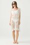 Butterfly Motif Knitwear Beach Dress White