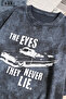 Eyes Never Lie Printed Plus Size Unisex T-Shirt Pantalon Tracksuit Set - 4