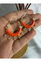 Women's Steel Orange Mineli Zircon Stone Bohemia Hoop Earrings - 4