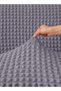 Stretch Fit 3D Bubble Sofa Cover, Soft Slipcover Fabric - Great for Furniture Protection - 1 Seater (80-110 cm) - Grey Color - 3