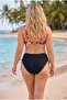 Women's Black Red White Lined Plus Size Bikini Set Hzl26S-Lc3340 - 2