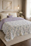 Premium Floral Patterned 100% Cotton Muslin Bedspread, Pique, 4 Seasons
