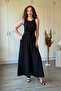 Wide-Legged Black Jumpsuit with Draped Belt Detail