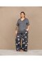 Short Sleeve Floral Plus Size Women's Pajama Set