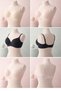 Ribbed, Unpadded, Wire-Free Lotus Non-Marking Soft Textured Cotton Bra Set of 3 Black Beige Pink