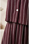 Striped Modal Shirt Collar Hijab Double Set 0328-02 Purple - 4