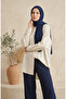 Elastic Waist Textured Knitted Trousers 0740-04 Navy Blue - 3