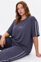 Modal Fabric Double Piping Detailed Short Sleeve Comfortable and Flexible Tracksuit Set - 2