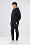 Honeycomb Textured Zippered Hooded Embroidered Logo Men's Tracksuit Set - 2