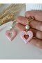 Pink Heart Earrings Ultra Light Polymer Clay Earrings Handmade - 3