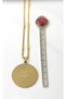 Gold Color Esmaül Hüsna and Four Kul Written Prayer Spiritual Design Stainless Steel Necklace with Stick and Thick Doc Chain - 3