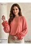 Blouse with Rose Detail on the Sleeves