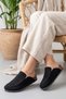 Black Women's Loafer Slippers with Cork Sole - 3