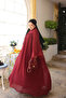 Burgundy Wide Sleeve Chiffon Dress - 3