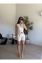 Cream Belted Linen Shorts Set