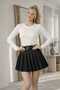 Women's Pleated Black Mini Skirt - 7
