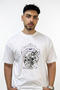 Jack Skellington Design Printed Oversize White T-Shirt