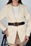 Patterned Square Gold Buckle Women's Belt Dress Belt Shirt Belt Jacket Belt - 3