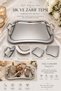 2-Piece Italian Tray with Handles - Large Promise Tray with Silver Handle Detail Coffee and Tea Serving Tray - 3
