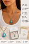 Light Blue Helmet Pendant with Stainless Steel Chain 60 cm Unisex Biker Necklace - 2