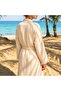 Beige Muslin Kimono Robe & Beach Kimono Muslin Peshtemal 100% Cotton - 5