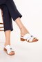 Women's Genuine Leather Short Heeled Daily Slippers Iz.12131 White - 5