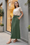 Elastic Waist, Lace-Up, Pocketed Combed Cotton Skirt – Khaki