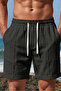 Men's 100% Linen Elastic Lace-Up Summer Shorts – Comfortable Fit Breathable Casual Shorts
