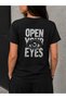 Open Your Eyes Unisex Printed Crew Neck Casual T-Shirt - 3