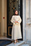 Women's Collar Tie Detailed Skirt Suit Cream - 2