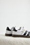 Children's Unisex White Black Thermo Sole Sneaker with Side Stripes and Velcro Laces - 5