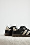 Children's Unisex Black Beige Thermo Sole Sneaker with Side Stripes and Velcro Laces - 4