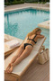 Women's Black Triangle Elastic Brazilian Removable Cap Bikini Set - 2