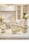 Acar Petit Series Gold Detailed Triple Jar Triple Storage Container Tea Pot Sugar Bowl and Sauce Pan Kitchen & Gift Set