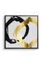 Modern Interlocking Rings Geometric Wall Art | Framed Canvas Print with Gold Foil Embossed | Luxury Modern Decor for Living Room, Bedroom, Office & Gift - 2
