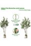 122 cm Artificial Olive Tree Double Trunk – Lifelike & Maintenance-Free with White Planter, Suitable for Living Room & Office - 6
