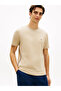 Men's Khaki Crew Neck Cotton Slim Fit/Regular T-Shirt