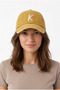 Yellow Embroidered Washable Vintage Unisex Hat with Letter K - 2