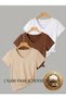 3 Pieces V-Neck Regular Fit Women's T-Shirt (100% Cotton)
