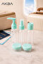 Travel Set Empty Bottle Kit 6-Piece, Refillable Shampoo Cream Lotion Carrying Container, with Transparent Bag