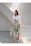 Premium Bondit Fabric Belt Detailed Asymmetrical Cut Midi Skirt - 5