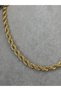 Gold Color Twisted Rope Chain Necklace Women's Gold Thick Chain Stylish Daily Neck Necklace - 2